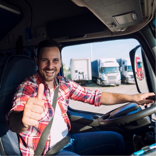 Un chauffeur poids-lourds du secteur du transport
